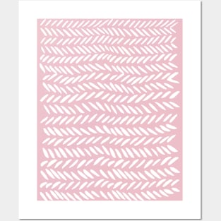 Knitting pattern - white on pink Posters and Art